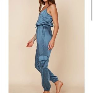 Blue Silk Jumpsuit